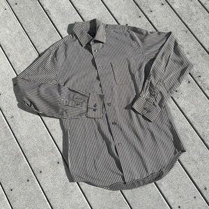 Striped Button Front Dress Shirt